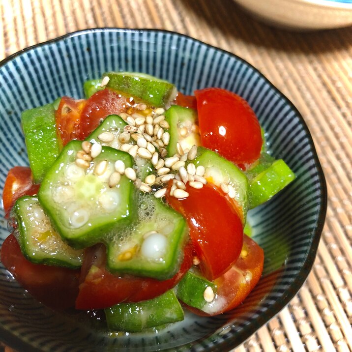 オクラとトマトの梅醤油和え